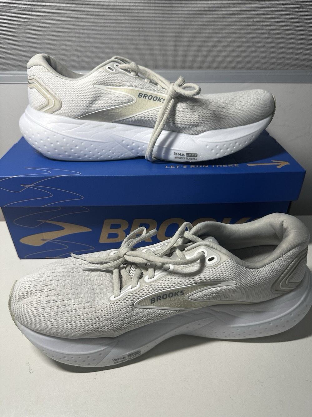 Brooks Men's Glycerin 21 Neutral Running Shoe - White/White/Grey Sz 11 Medium